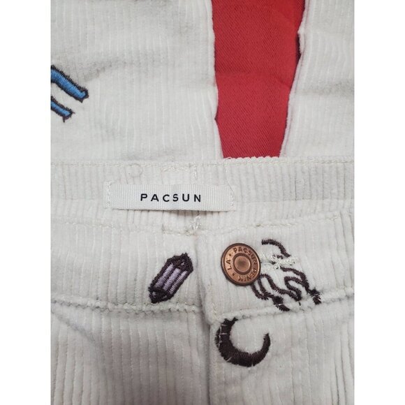 PacSun Desert Cowboy Corduroy Embroidered Baggy Cargo Elastic Waist Pant-Size S - Picture 9 of 14
